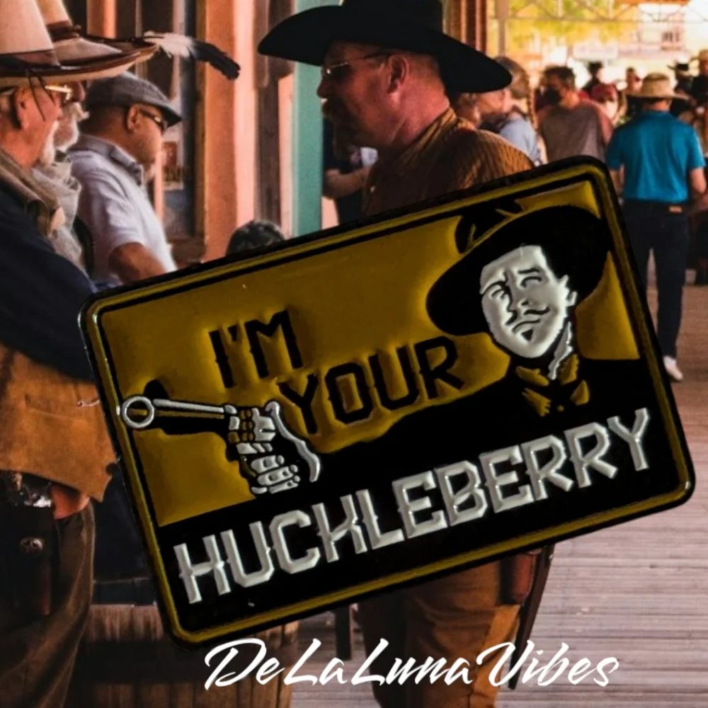 3/$12 "I'm Your Huckleberry" Enamel Pin Quote from Tombstone's Doc Holiday - Picture 2 of 3